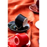 Acar Milla 6 Kişilik Renkli Porselen Kahve Fincanı Takımı – 90 ml - Görsel 4