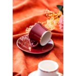 Acar Milla 6 Kişilik Renkli Porselen Kahve Fincanı Takımı – 90 ml - Görsel 5