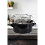 PR Home  Emaye Cam Kapaklı Kızartma Tenceresi 22 cm Siyah - Görsel 2