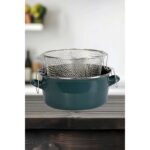 PR Home Emaye Cam Kapaklı Kızartma Tenceresi 24 cm Petrol Yeşili - Görsel 2
