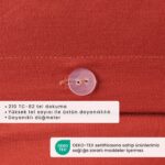 Bella Maison %100 Pamuk Saten Supreme Basic Çift Kişilik Nevresim Seti Kiremit (200X220 Cm) - Görsel 3