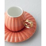 English Home Polka New Bone China 4 Parça 2 Kişilik Kahve Fincan Takımı Terracotta - Görsel 4