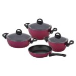 Hazarpazar Lidya 9 Parça Bakalit Kulplu Çelik Çeyiz Tencere