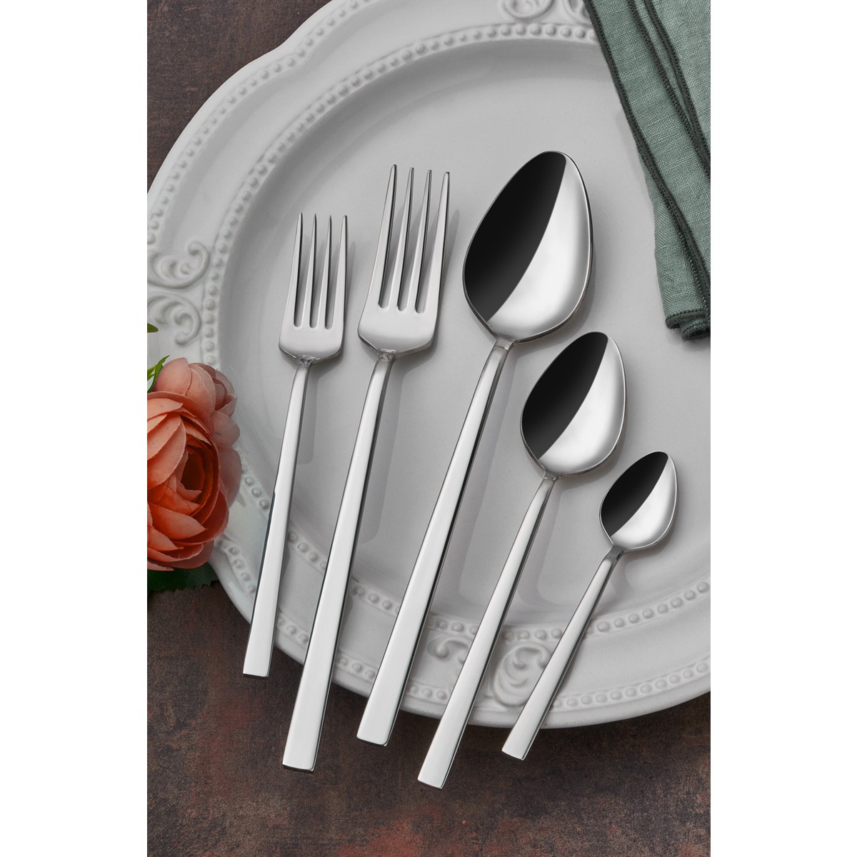 110000783155792.jpg Onon Olimpos 60 Parça Çatal Kaşık Seti 18/10 - Görsel 1