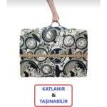 Mor Minder Katlanır Yer Yatağı ve Tek Kişilik Sünger Katlanır Minder Yatak 70X180 cm 6 cm Saat  Desen - Görsel 4