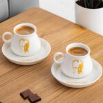 Porsima Atatürk Detaylı Altın Yaldızlı 6 Kişilik Fincan Seti 12 Parça Türk Kahvesi Takımı Kahve Fincanı - Görsel 3