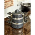 Pars Shop Granit Saklama Kabı Mini Tencere Seti