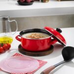 Schafer Komfort Pişir Sakla Emaye Tencere 18 Cm-Kırmızı