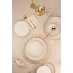 Kütahya Porselen Moderna 24 Parça 6 Kişilik Beyaz Porselen Altın File Yemek Takımı - Görsel 2