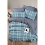 My Story Lastikli Çarşaflı Tek Kişilik Nevresim Takımı Ekose