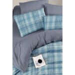 My Story Lastikli Çarşaflı Tek Kişilik Nevresim Takımı Ekose - Görsel 4