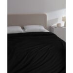 Madame Coco Manon Çift Kişilik %100 Pamuk Ranforce Düz Nevresim - Siyah - Görsel 2