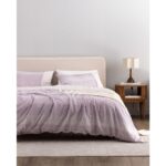 Madame Coco Adelya Tek Kişilik %100 Pamuk Madame Coco Crep Baskılı Nevresim Takımı - Mürdüm