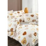 Tabu Home Ranforce Ayıcıklı Kalpli Tek Kişilik Nevresim Seti - Görsel 2