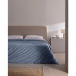 Madame Coco Manon Çift Kişilik  Pamuk Ranforce Düz Nevresim - Koyu Mavi