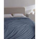 Madame Coco Manon Çift Kişilik  Pamuk Ranforce Düz Nevresim - Koyu Mavi - Görsel 2