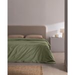 Madame Coco Manon Tek Kişilik %100 Pamuk Ranforce Düz Nevresim - Haki