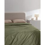 Madame Coco Manon Tek Kişilik %100 Pamuk Ranforce Düz Nevresim - Haki - Görsel 2