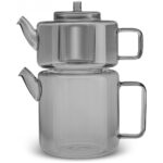 Karaca Flat Borosilikat Cam Midi Çaydanlık Smoke Grey - Görsel 2