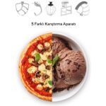 Kumtel Siyah Hamur Yoğurma 1800WATT 4.5lt Dondurma Yapma Aprt. Sm-02 - Görsel 2