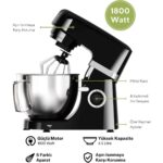 Kumtel Siyah Hamur Yoğurma 1800WATT 4.5lt Dondurma Yapma Aprt. Sm-02 - Görsel 4