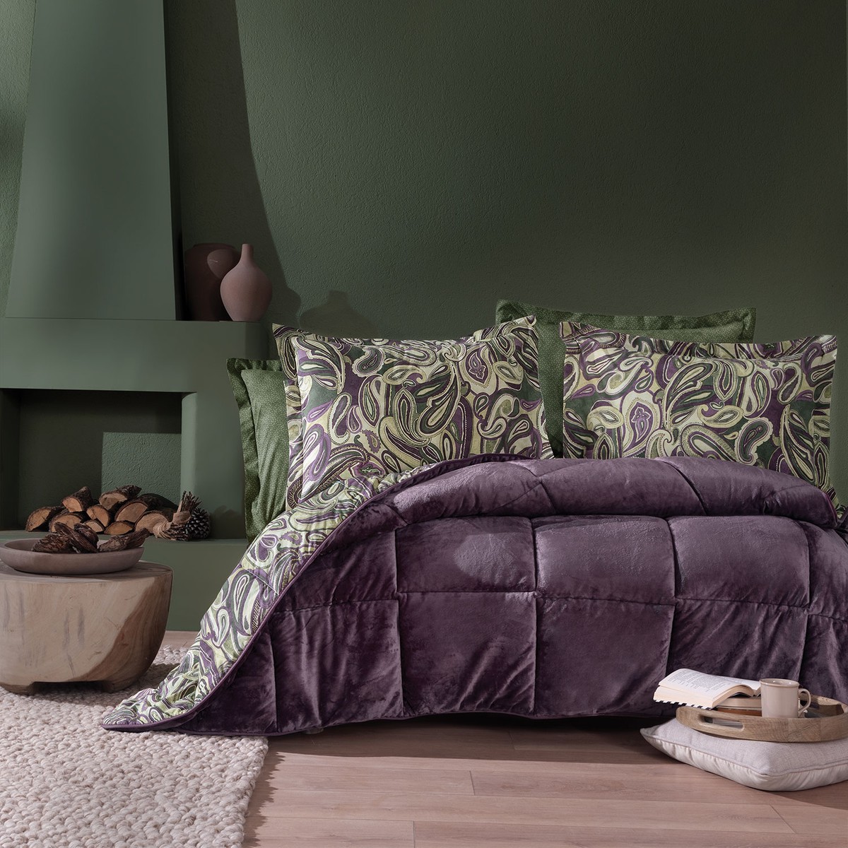 110000792874673.jpg Yataş Barlett Tek Kişilik Triola Uyku Seti - Mürdüm - Görsel 1