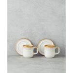 English Home Alicent Seramik 4 Parça 2 Kişilik Double Kahve Fincan Takımı 150 ml Krem - Görsel 2