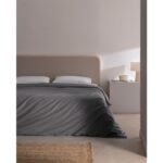 Madame Coco Manon King Size  Pamuk Ranforce Düz Nevresim - Antrasit