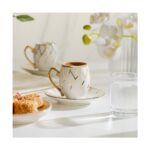 Nehir Dora 6 Kişilik 12 Parça Porselen Kahve Fincan Takımı