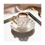 Nehir Dora 6 Kişilik 12 Parça Porselen Kahve Fincan Takımı - Görsel 3