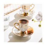 Nehir Ece 6 Kişilik 12 Parça Porselen Kahve Fincan Takımı