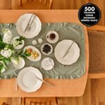 Bella Maison Clover Porselen 26 Parça 6 Kişilik Kahvaltı Takımı Silver - Görsel 3