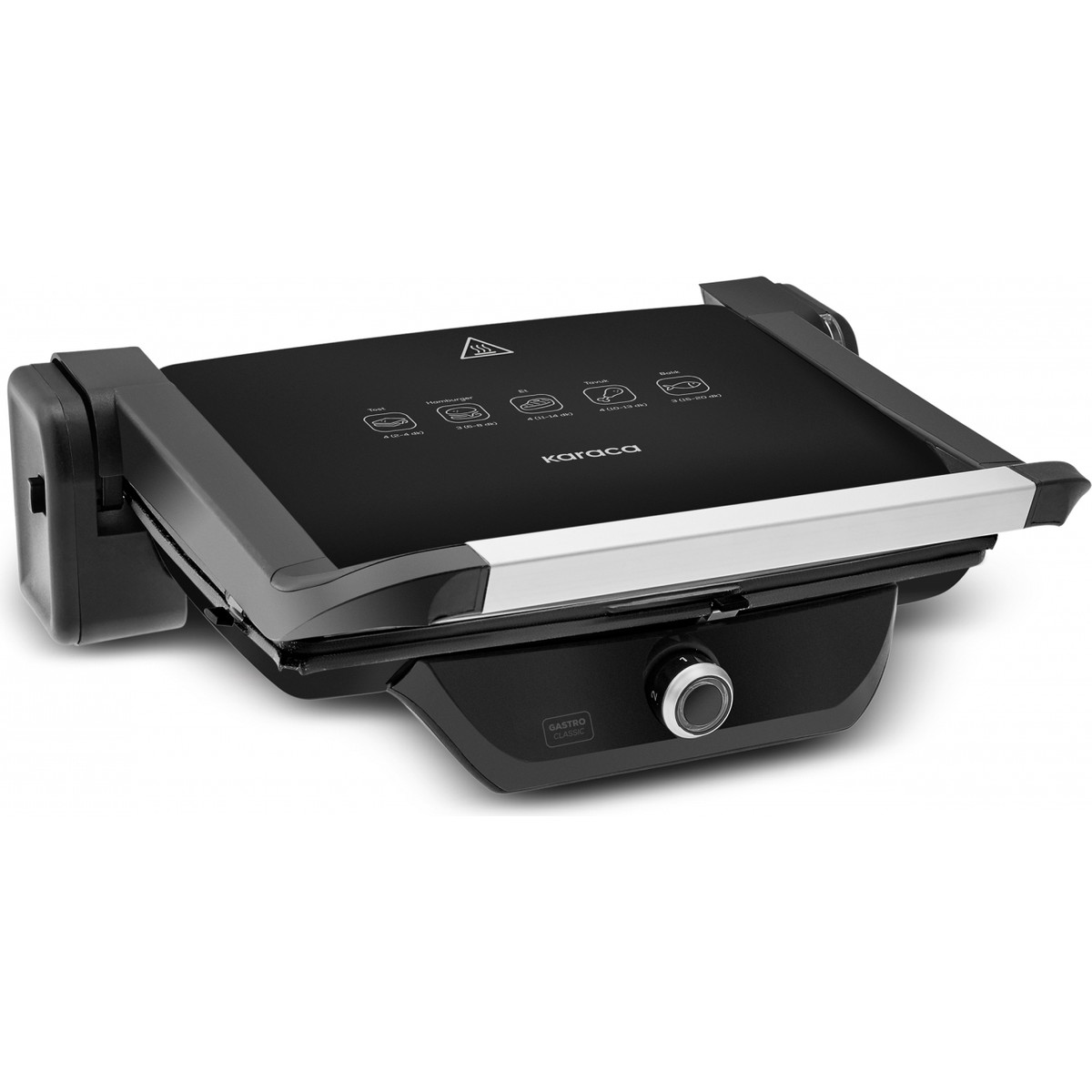110000795042162.jpg Karaca Gastro Classic Izgara ve Tost Makinesi Matte Black 6 Dilim Kapasiteli - Görsel 1