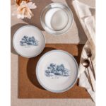 Madame Coco Marcel 6 Kişilik 24 Parça Yemek Takımı - Mavi/beyaz