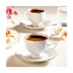 Nehir Nazenin 6 Kişilik 12 Parça Porselen Kahve Fincan Takımı - Görsel 4