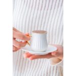 Acar Lena 6 Kişilik Beyaz Kahve Fincanı Takımı - 90 ml - Görsel 4