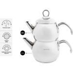 Karaca Adelya İndüksiyon Tabanlı Mini Boy Metal Çaydanlık Takımı - Görsel 2