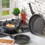 Miapadella Mia Padella 14 Parça Granit Döküm Çeyiz Seti 7 Parça Tencere 3 Lü Tava Pankek Krep Gözleme Kızartma - Görsel 3