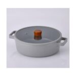 Neoflam Fika Alüminyum Döküm 30 cm Gri Sığ Tencere