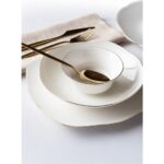 Kütahya Porselen Vilya Altın File 51 Parça 12 Kişilik Bone Porselen Yemek Takımı - Görsel 3