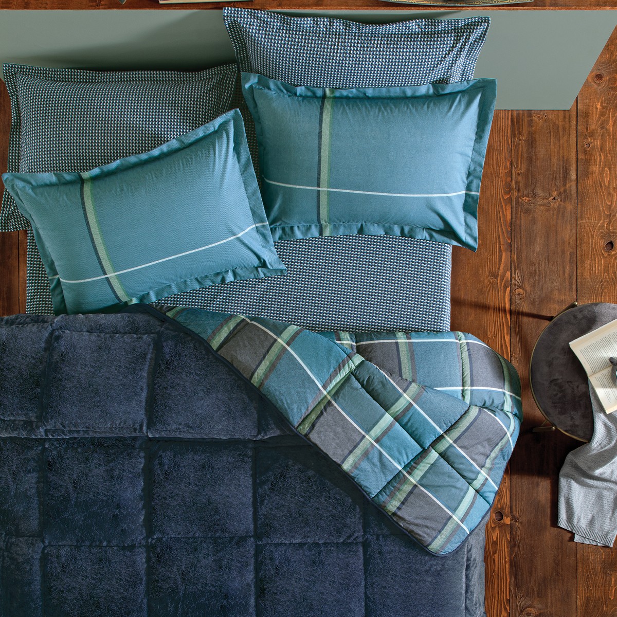 110000803622729.jpg Puffy Leoni Çift Kişilik Threefy Uyku Seti - Lacivert - Görsel 1