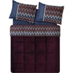 Puffy  Puffy Afton Çift Kişilik Threefy Uyku Seti - Bordo - Görsel 4