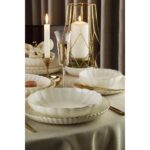 Kütahya Porselen Luz Form Altın File 52 Parça 12 Kişilik Bone Porselen Yemek Takımı - Görsel 2