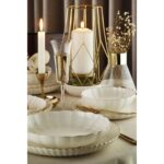 Kütahya Porselen Luz Form Altın File 52 Parça 12 Kişilik Bone Porselen Yemek Takımı - Görsel 3