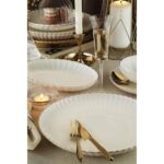 Kütahya Porselen Luz Form Altın File 52 Parça 12 Kişilik Bone Porselen Yemek Takımı - Görsel 4