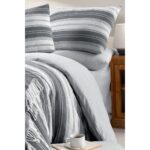 My Story Lastikli Çarşaflı Tek Kişilik Nevresim Takımı Çizgili Gri - Görsel 3