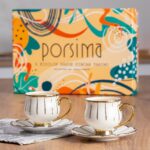 Porsima Zambak Altın Yaldızlı 6 Kişilik Fincan Seti 12 Parça Türk Kahvesi Takımı Kahve Fincanı - Görsel 3