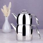 Korkmaz Steama Çaydanlık Seti - 18/10 Cr-Ni Paslanmaz Çelik, Güneş Enerjili, Enerji Tasarruflu, Ergonomik Saplı, 0.9 lt Demlik ve 1.6 lt Alt Çaydanlık - Görsel 2