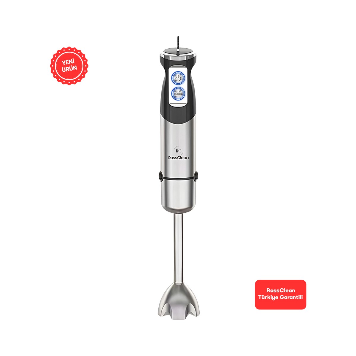 110000808866816.jpg RossClean Master Pro El Blenderi Çubuk Blender 1000W 4 Bıçaklı Çelik Tasarım - Görsel 1