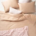 Zsa Zsa Zsu Solıd 300 Tc Çift Kişilik  Pamuk Saten Nevresim Seti 200 x 220  cm  Kum Rengi - Görsel 2